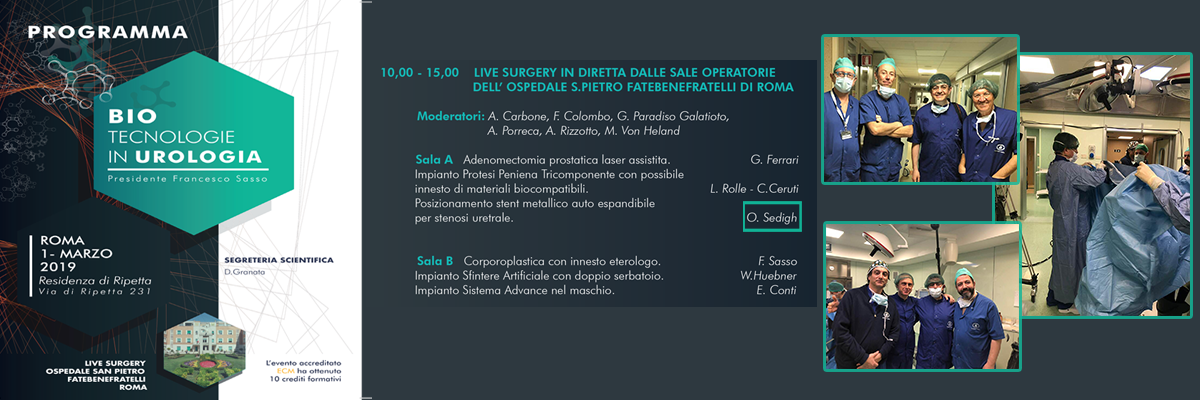 Evento - Bio Tecnologie in Urologia - Roma - Marzo 2019